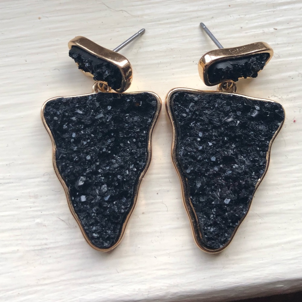 Black stone earrings